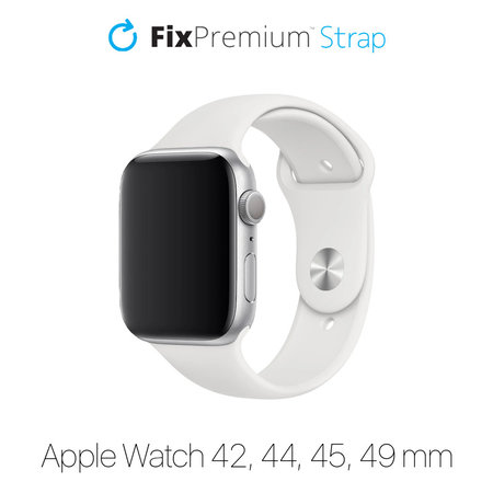 FixPremium - Silikonski remen za Apple Watch (42, 44, 45 & 49 mm), bijeli