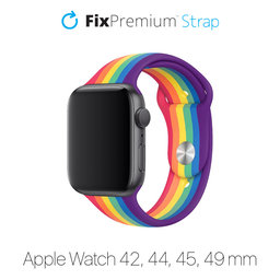 FixPremium - Silikonski pas za Apple Watch (42, 44, 45 in 49mm), pride