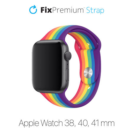 FixPremium - Silikonski remen za Apple Watch (38, 40 & 41 mm), pride