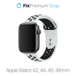 FixPremium - Silikonski sportski remen za Apple Watch (42, 44, 45 & 49 mm), bijeli