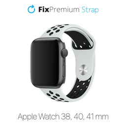 FixPremium - Silikonski športni pašček za Apple Watch (38, 40 in 41mm), bel