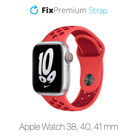 FixPremium - Silikonski sportski remen za Apple Watch (38, 40 & 41 mm), crveni
