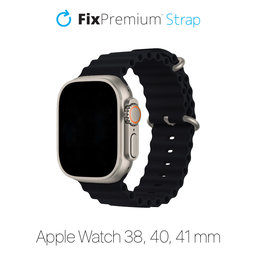 FixPremium - Remen Ocean Loop za Apple Watch (38, 40 & 41 mm), crni