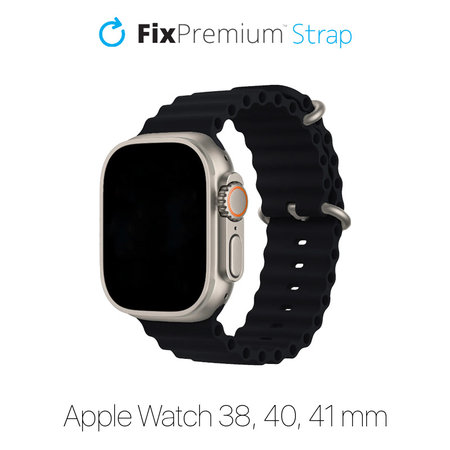 FixPremium - Remen Ocean Loop za Apple Watch (38, 40 & 41 mm), crni