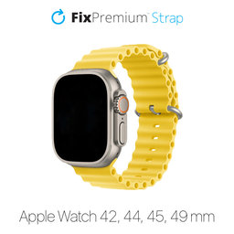 FixPremium - Remen Ocean Loop za Apple Watch (42, 44, 45 i 49 mm), žuti