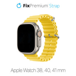 FixPremium - Pašček Ocean Loop za Apple Watch (38, 40 in 41mm), rumen