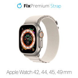 FixPremium - Pašček Alpine Loop za Apple Watch (42, 44, 45 in 49mm), starlight