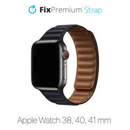 FixPremium - Remen Leather Loop TPU za Apple Watch (38, 40 & 41 mm), crni
