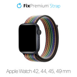 FixPremium - Najlonski pašček za Apple Watch (42, 44, 45 in 49mm), pride