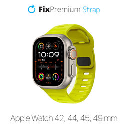 FixPremium - Športni silikonski pas za Apple Watch (42, 44, 45 in 49mm), tartrazin