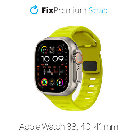 FixPremium - Sportski remen od silikona za Apple Watch (38, 40 i 41 mm), tartrazin