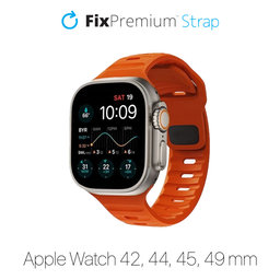 FixPremium - Športni silikonski pas za Apple Watch (42, 44, 45 in 49mm), oranžen