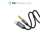 FixPremium - USB-C / Jack 3,5 mm kabel (1 m), crni