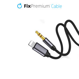 FixPremium - USB-C / Jack 3,5 mm kabel (1 m), crni