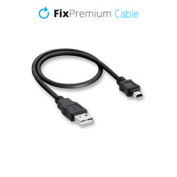 FixPremium - Mini-USB / USB kabel (1m), crni