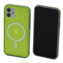 FixPremium - Maska Clear s MagSafe za iPhone 12 & 12 Pro, neon zelena