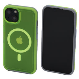 FixPremium - Ovitek Clear with MagSafe za iPhone 13, neon zelena