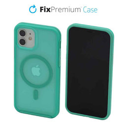 FixPremium - Maska Clear s MagSafe za iPhone 12 & 12 Pro, menta plava