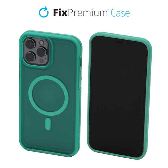 FixPremium - Maska Clear s MagSafe za iPhone 13 Pro Max, mint blue
