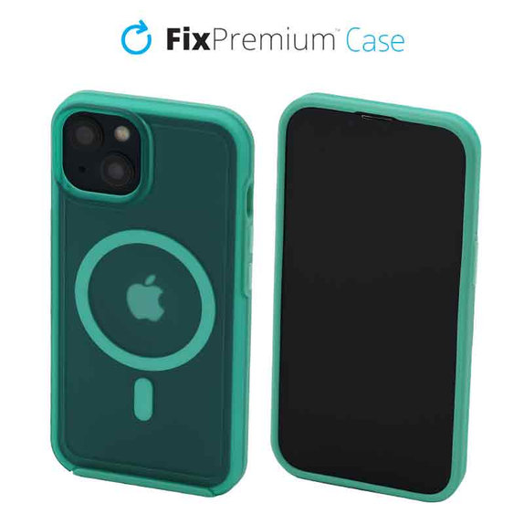 FixPremium - Maska Clear s MagSafe za iPhone 14, mint blue