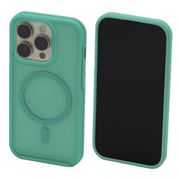 FixPremium - Maska Clear s MagSafe za iPhone 14 Pro, menta plava