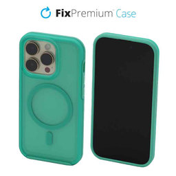 FixPremium - Maska Clear s MagSafe za iPhone 14 Pro, menta plava