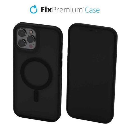 FixPremium - Maska Clear s MagSafe za iPhone 12 Pro Max, frost black