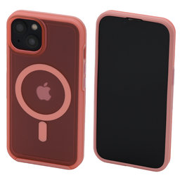 FixPremium - Ovitek Clear with MagSafe za iPhone 13, breskovo roza