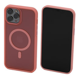 FixPremium - Ovitek Clear with MagSafe za iPhone 13 Pro, breskovo roza