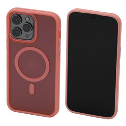 FixPremium - Ovitek Clear with MagSafe za iPhone 13 Pro Max, breskovo roza