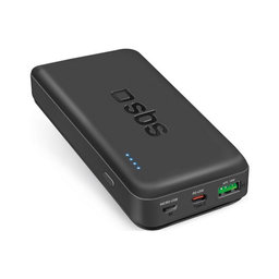 SBS - PowerBank 20 000 mAh, USB-C, USB PowerDelivery 45W, črna