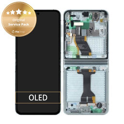 Samsung Galaxy Z Flip 5 F731B - LCD zaslon + zaslon osjetljiv na dodir + okvir (Mint) - GH82-31828D, GH82-31827D Genuine Service Pack