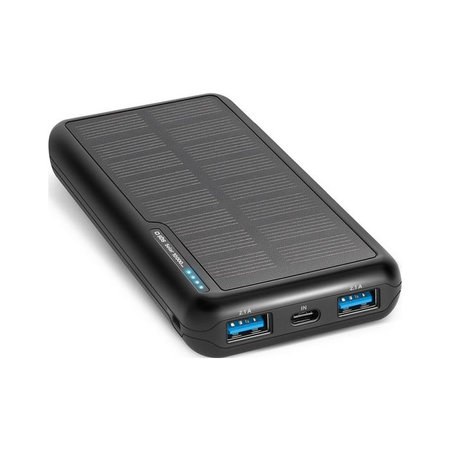 SBS - PowerBank Solar, 10 000 mAh, crno