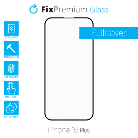 FixPremium FullCover Glass - Kaljeno Staklo za iPhone 15 Plus