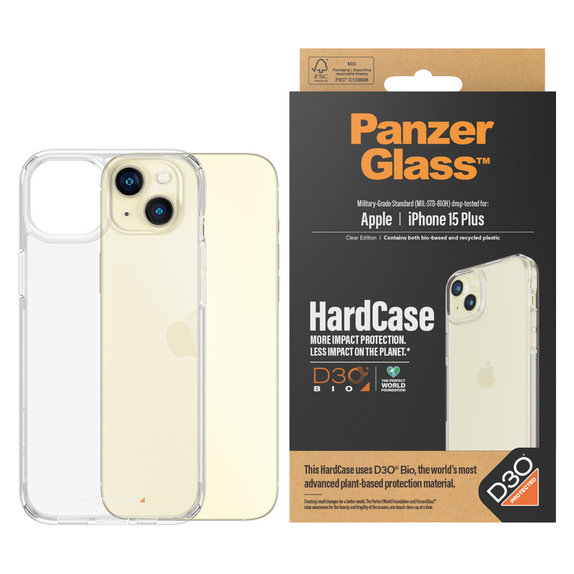 Maska HardCase D3O za iPhone 15 Plus, Prozirna, PanzerGlass