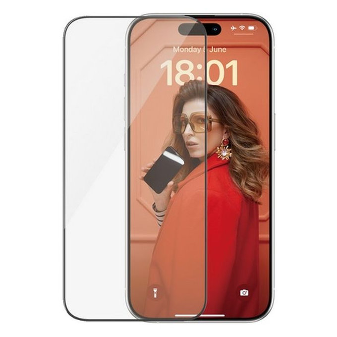 PanzerGlass - Kaljeno Staklo UWF s aplikatorom za iPhone 15 Pro, crno