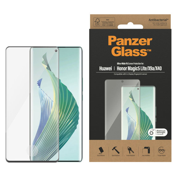 Kaljeno staklo UWF za Honor Magic5 Lite, Crna, PanzerGlass
