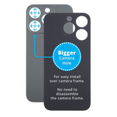 Apple iPhone 15 Pro - Staklo stražnjeg kućišta s većom rupom za kameru (Black Titanium)