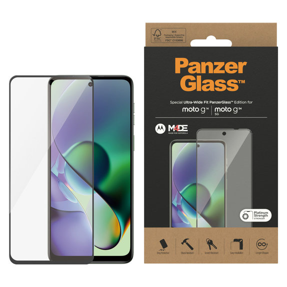 Kaljeno staklo UWF za Motorola Moto G14/G54 5G, Crna, PanzerGlass