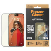 Kaljeno staklo UWF Eyecare s aplikatorom za iPhone 15 Pro, Crna, PanzerGlass