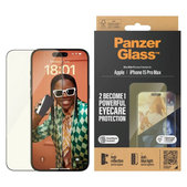 Kaljeno staklo UWF Eyecare s aplikatorom za iPhone 15 Pro Max, Crna, PanzerGlass