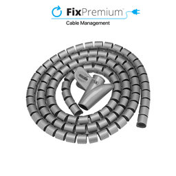 FixPremium - Organizator kablov - cev (10mm), dolžina 2M, siva