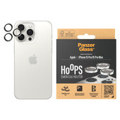 Zaštita objektiva kamere Hoops za iPhone 15 Pro/15 Pro Max, White Metal, PanzerGlass