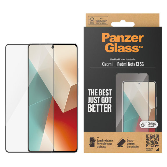 Kaljeno staklo UWF za Xiaomi Redmi Note 13, Crna, PanzerGlass