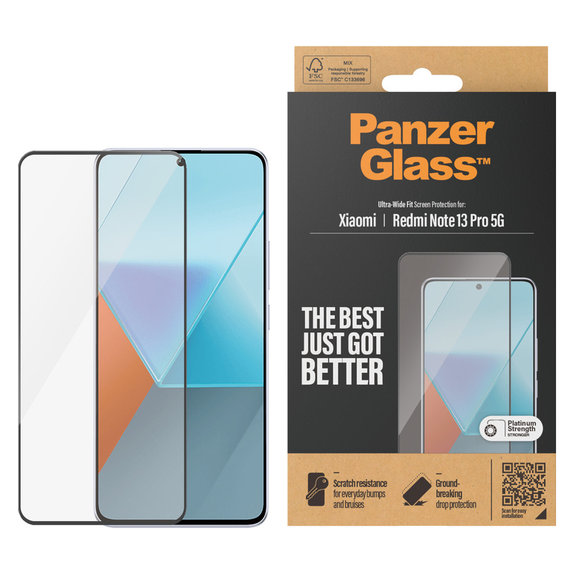 Kaljeno staklo UWF za Xiaomi Redmi Note 13 Pro 5G, Crna, PanzerGlass
