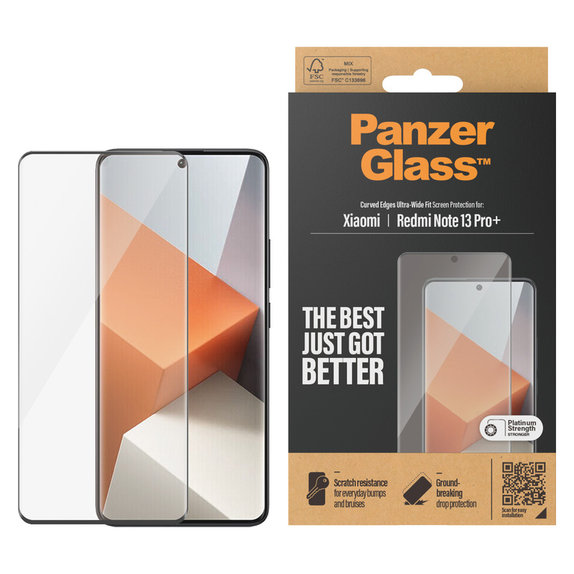 Kaljeno staklo UWF za Xiaomi Redmi Note 13 Pro+, Crna, PanzerGlass