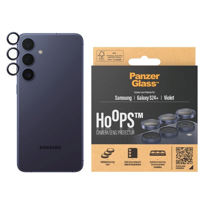 Zaštita objektiva kamere Hoops za Samsung Galaxy S24+, Ljubičasta, PanzerGlass