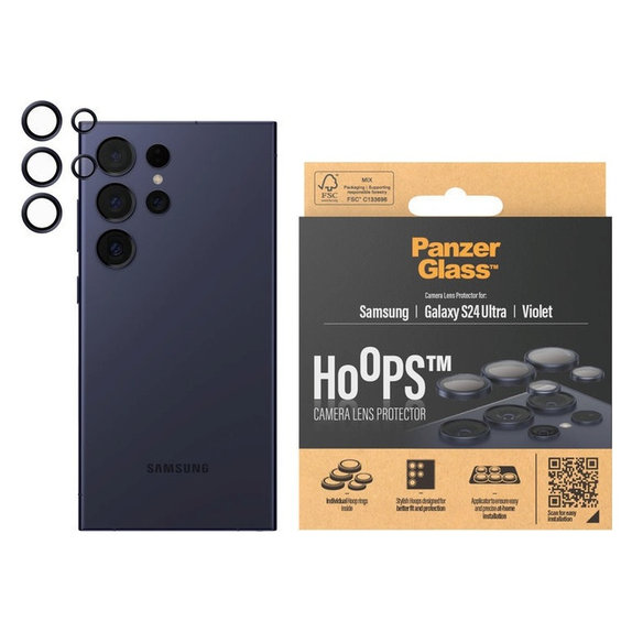 Zaštita objektiva kamere Hoops za Samsung Galaxy S24 Ultra, Ljubičasta, PanzerGlass