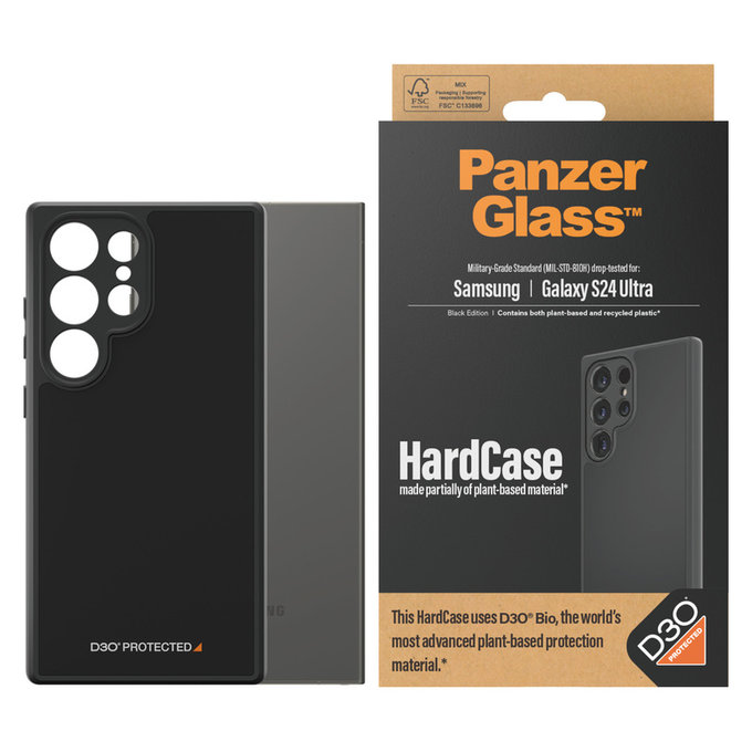 Maska HardCase D3O za Samsung Galaxy S24 Ultra, Crna, PanzerGlass
