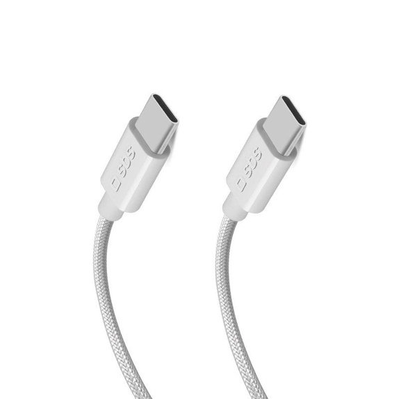 SBS - pleteni kabel USB-C/USB-C, PD, 240W, 2m, bijela